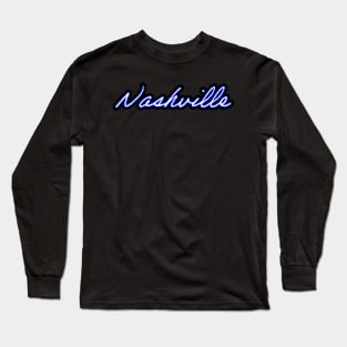 Neon Nashville - Blue Long Sleeve T-Shirt